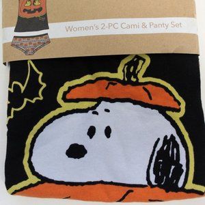 Peanuts Snoopy Pumpkin Halloween 2 Piece Tank Cami and Panty Set Size XS